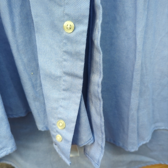 Enro Pebble Cloth Shirt Men's 17 34-35 Fit Non Iron Button Up Blue Long Sleeve - Picture 4 of 7